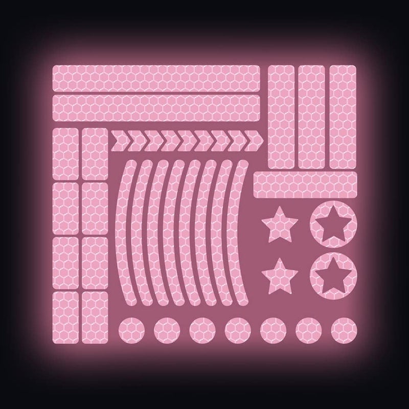 Nouiroy 42Pcs Reflective Rim Tape Bicycle Stickers Pink Car Decals Rims for Cars,Bike,Skateboard, Motorcycle Nighty Safety Warning Sticker (Pink) - Image 2
